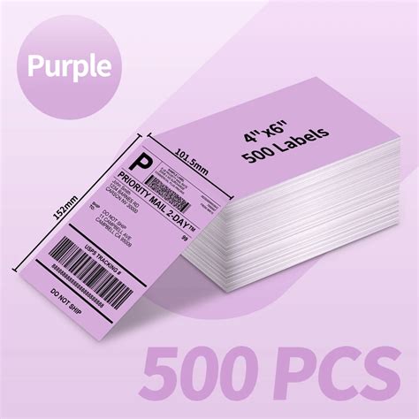 Phomemo-4x6-Thermal-Labels-for-Shipping-Label-Printer-500PCS-Purple-Mailing-Labels-4x6-Direct ...