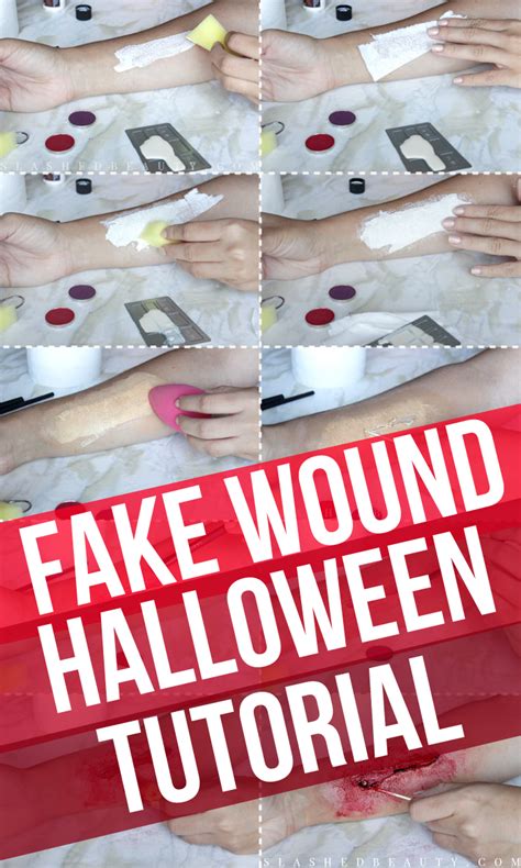 How to Create a Fake Wound for Halloween | Slashed Beauty | Fake wounds, Unique halloween makeup ...