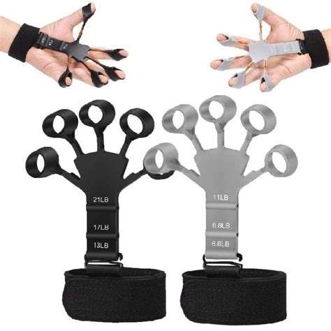 Finger Gripper Strength Trainer Silicone Guitar Finger Exerciser 6 ...