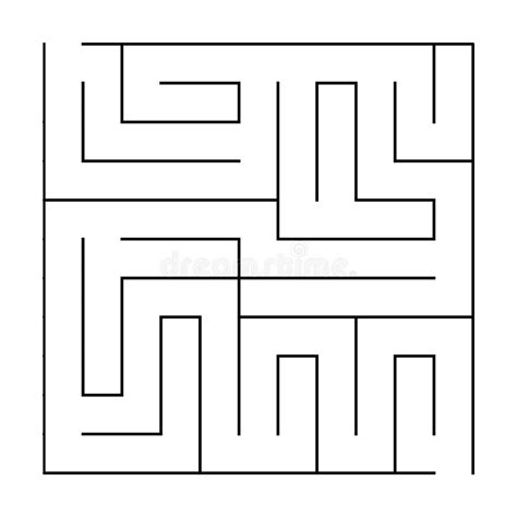 Vector Square Maze Template. Blank Black and White Labyrinth Game Stock ...