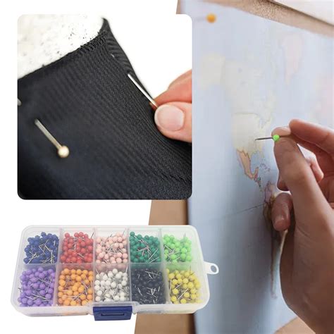 Linjieee Color Pin Ten Grid 10 Color Map Pin Pin Bead Pin 600pc Color ...