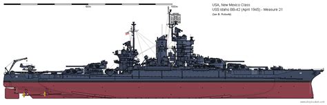 USS Idaho BB-42 (April 1945) - Measure 21 by ColosseumSB on DeviantArt