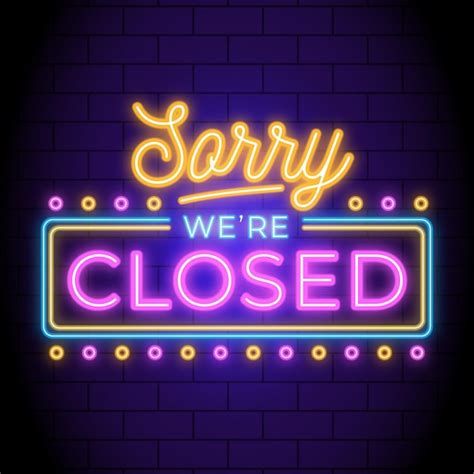 Free Vector | Neon 'sorry, we're closed' sign