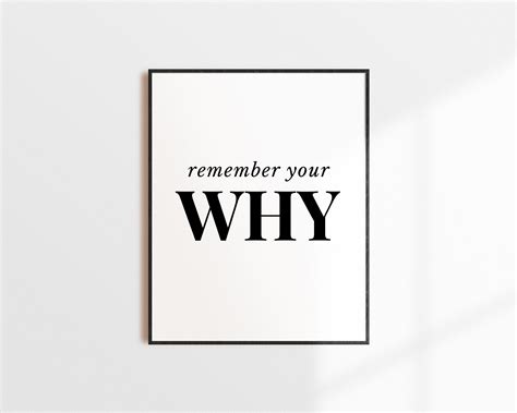 Remember Your Why Quote Wall Decor Art Print Click For | Etsy