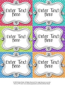 Chevron Editable Classroom Labels by Chalk and Apples | TpT