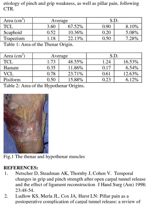 Table 2 from The Origins of the Thenar and Hypothenar Muscles ...