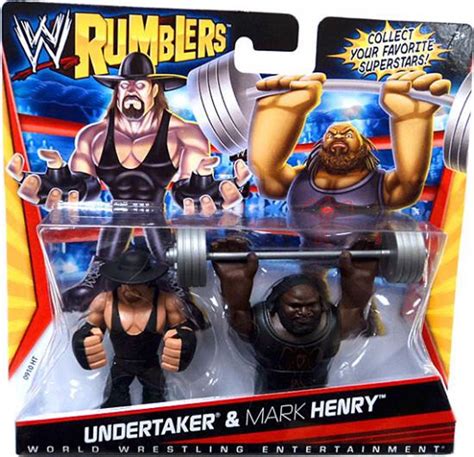 WWE Wrestling Rumblers Series 1 Undertaker Mark Henry Mini Figure 2-Pack Mattel Toys - ToyWiz