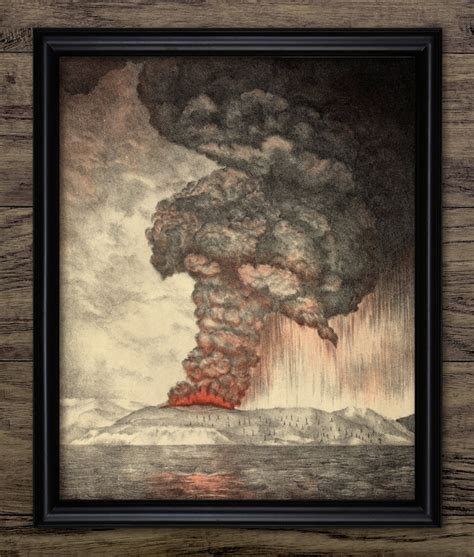 Krakatoa Wall Art, Printable Krakatoa Eruption 1883, Volcanic Eruption, Volcano Geology ...