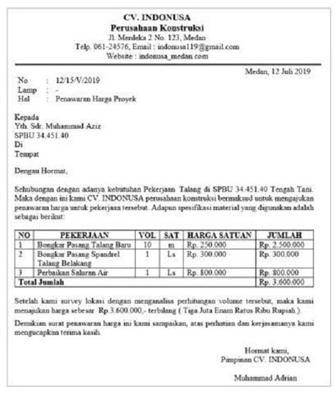 5 Contoh Surat Penawaran Harga yang Baik dan Benar