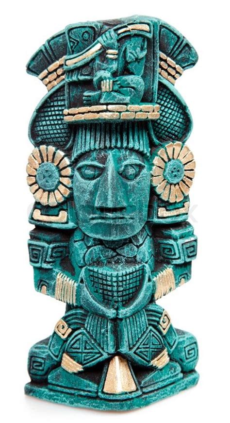 Mayan god statue from Mexico isolated | Stock Photo | Colourbox