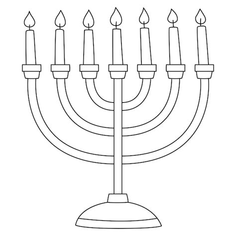 Premium Vector | Hanukkah Menorah Isolated Coloring Page for Kids