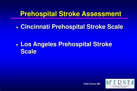 PPT - Pre-hospital Care in Stroke Todd J. Crocco, MD Director Division of EMS University of ...