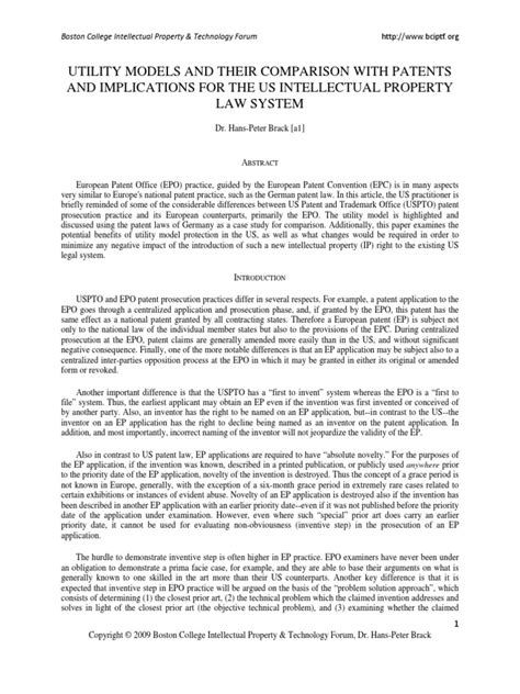 Utility Model Vs Patent in USA | PDF | Patent Application | Priority Right