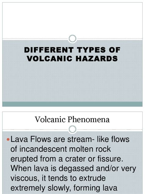 Types of Volcanic Hazard | PDF | Lava | Volcanic Ash