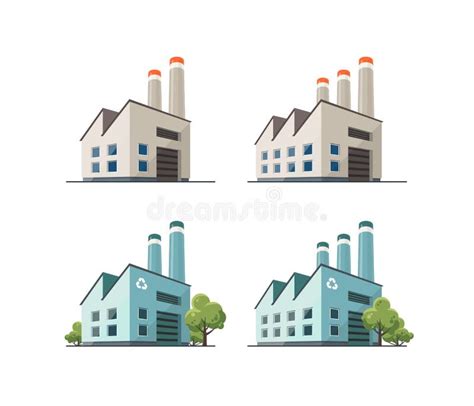 Types Of Factory Building Clipart