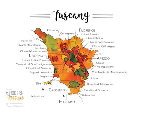 Tuscany Wine Map