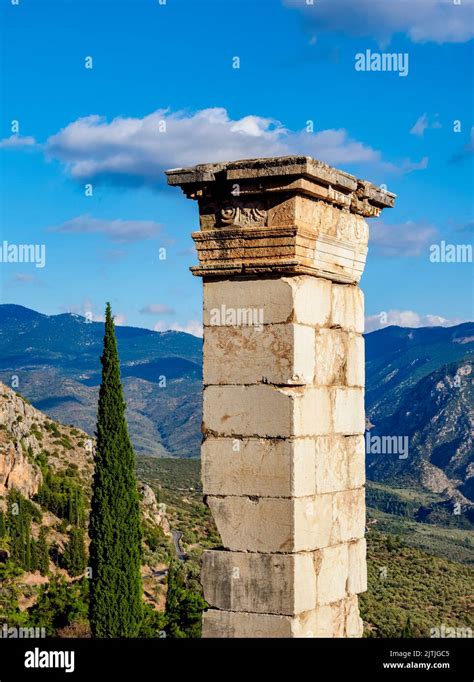 Delphi Archaeological Site, detailed view, Delphi, Phocis, Greece Stock Photo - Alamy