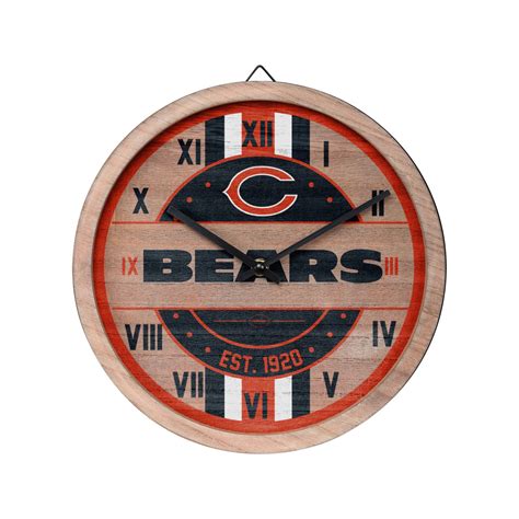 Chicago Bears NFL Barrel Wall Clock