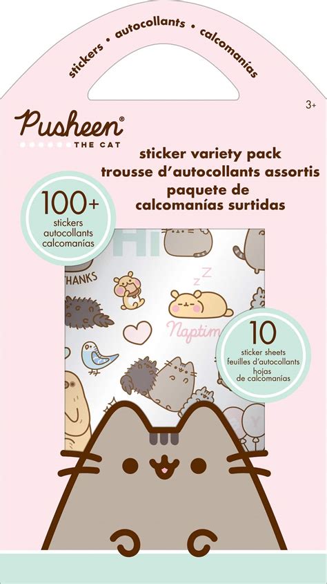 Pusheen The Cat Sticker Variety Pack, 100+ Stickers, 10-sheets, Ages 3+ | Party City