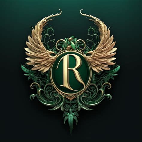 Premium Photo | R royal green logo