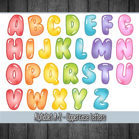 Printable Digital Alphabet Letters Bubble Letters Puff | Etsy | Cool ...