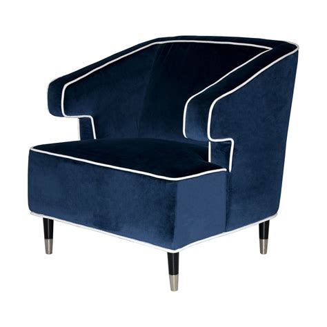 Navy Blue Accent Chair With Ottoman - DebraBettis