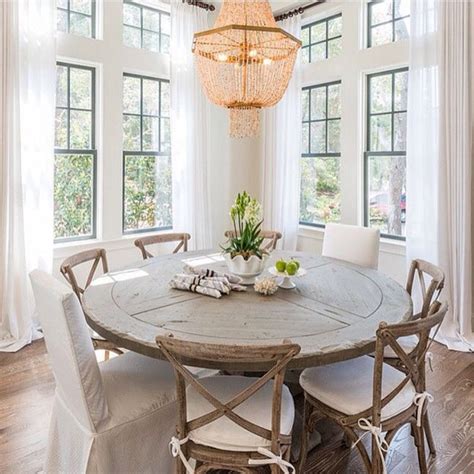 Pin by Erika Howell on The Elegant Farmhouse | Round dining room table, Farmhouse round dining ...