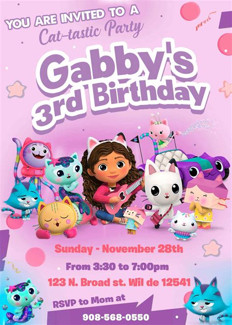 Gabby's Dollhouse Birthday Invite | Adorable Invitation