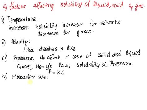 SOLVED: Q3. Explain the factors that affect solubility of gases and solids and the miscibility ...