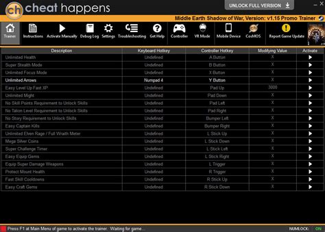 Middle-Earth: Shadow of War Trainer +17 v1.15 (Cheat Happens ...