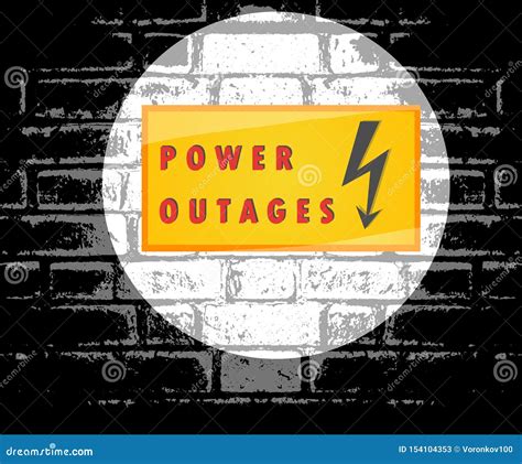 Power Outage Attention Sign Cartoon Vector | CartoonDealer.com #184832031