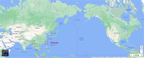 Taiwan on the world map (Google Maps 2021) | Download Scientific Diagram