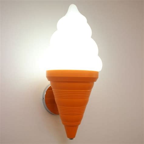 Childrens Ice Cream Shaped Wall Lamp Fixture Plastic Bedroom LED Wall ...