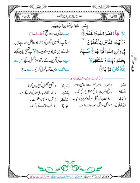 Surah An-Nasr with Urdu Translation - Khawab Ki Tabeer