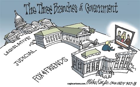 Political cartoon U.S. Trump Fox and Friends three branches of government legislative judiciary ...