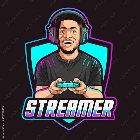 gamer streamer mascot logo vector illustration Stock Vector | Adobe Stock