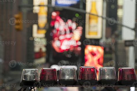 New York police car lights in Union Square 20419330 Stock Photo at Vecteezy