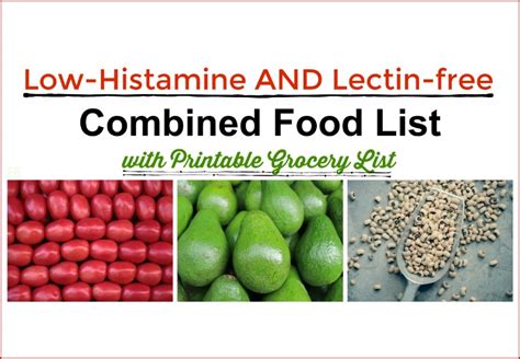 Low-Histamine AND Lectin-free Combined Food List (Grocery List with ...