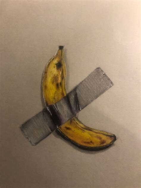 Banana taped to wall- drawing | Drawings, Color pencil art, Art ...