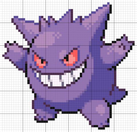 Pixel Art Pokemon, Pokemon Bead, Gengar Pokemon, Pokemon Perler Beads, Pokemon Craft, Minecraft ...