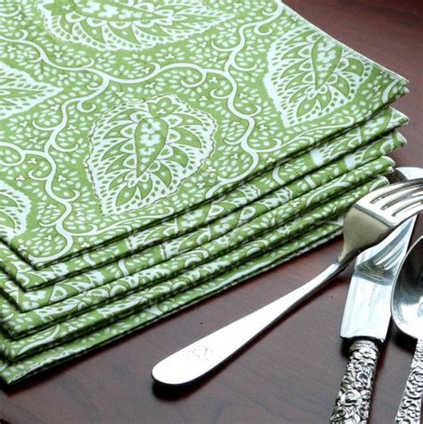 Leaf Green Cloth Napkins Elegant Dinner Napkins Table