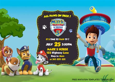 PAW Patrol Invitation Templates – Editable With MS Word | Download ...