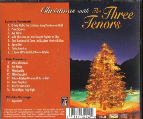 Christmas With The Three Tenors Pavarotti, Carreras, Domingo CD