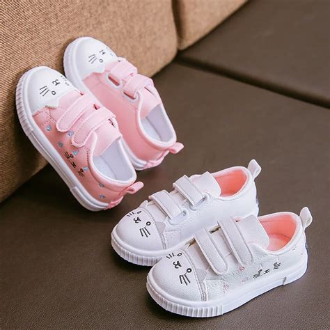 Spring Soft Girls Shoes Patchwork With Cat Kids Shoes For Girl Cute And Comfortable Toddler ...