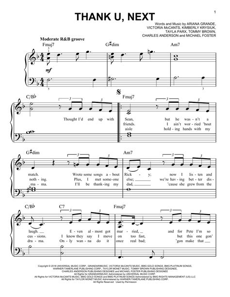 Ariana Grande - thank u, next sheet music