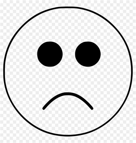 Clipart Sad Smiley Emoji Face Black And White White - Black And White Sad Smiley Face, HD Png ...