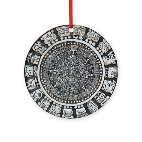 Aztec Mayan Sun Dial Ornament (Round) by HouseofPrints