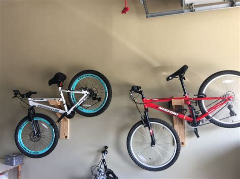 Garage organization wood bicycle rack. DIY wall bike rack | Bike rack wall, Diy bike rack ...