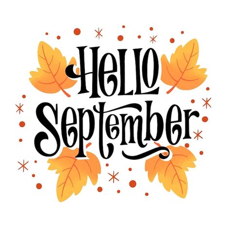 Free Vector | Hand drawn hello september lettering