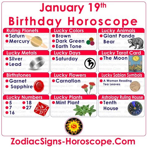 January 19 Zodiac (Capricorn) Horoscope Birthday Personality and Lucky ...